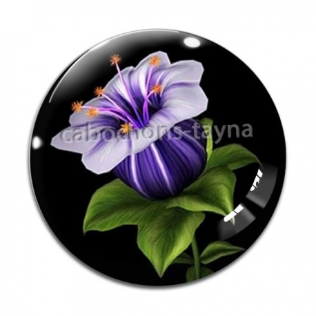 Cabochon Verre - fleur
