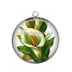 Pendentif Cabochon Argent - fleur
