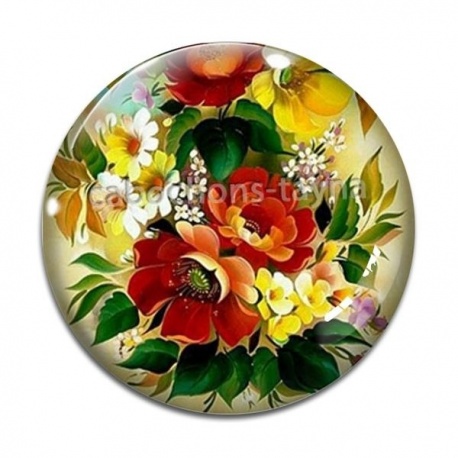 Cabochon Verre - fleur