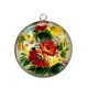 Pendentif Cabochon Argent - fleur
