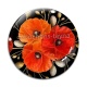 Cabochon Verre - coquelicot