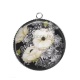 Pendentif Cabochon Argent - coquelicot