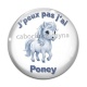 Cabochon Verre - j'peux pas j'ai poney