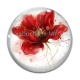 Cabochon Verre - coquelicot