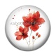 Cabochon Résine - fleur rouge
