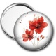 Miroir de poche - fleur rouge