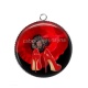 Pendentif Cabochon Argent - coquelicot