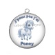 Pendentif Cabochon Argent - j'peux pas j'ai poney