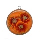 Pendentif Cabochon Argent - coquelicot