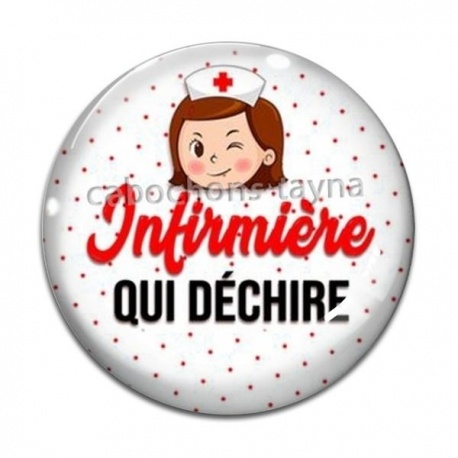 Cabochon Verre - infirmière qui déchire