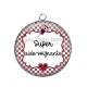 Pendentif Cabochon Argent - super aide soignante