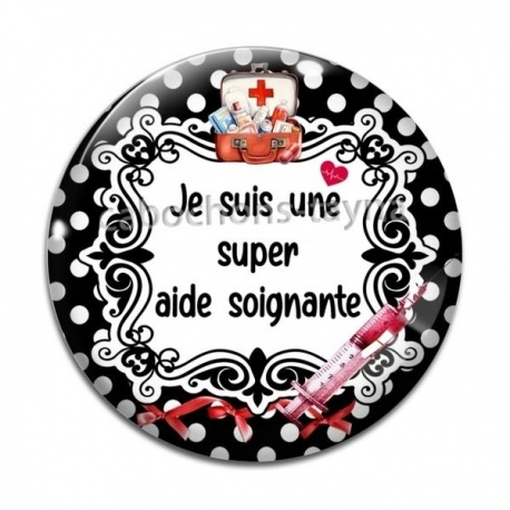 Cabochon Verre - je suis une super aide soignante