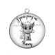 Pendentif Cabochon Argent - j'peux pas j'ai poney