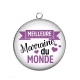 Pendentif Cabochon Argent - meilleure marraine