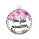 Pendentif Cabochon Argent - une fille formidable
