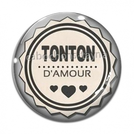 Cabochon Verre - tonton d'amour