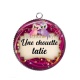 Pendentif Cabochon Argent - une chouette tatie