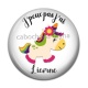 Cabochon Résine - j'peux pas j'ai licorne