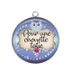 Pendentif Cabochon Argent - pour une chouette tatie