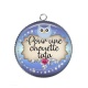 Pendentif Cabochon Argent - pour une chouette tata