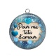 Pendentif Cabochon Argent - pour ma tata d'amour