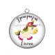 Pendentif Cabochon Argent - j'peux pas j'ai licorne