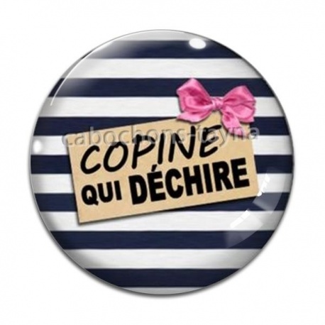 Cabochon Verre - copine qui déchire