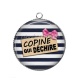 Pendentif Cabochon Argent - copine qui déchire