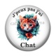 Cabochon Résine - j'peux pas j'ai chat