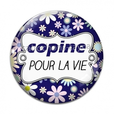 Cabochon Verre - copine pour la vie