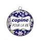 Pendentif Cabochon Argent - copine pour la vie