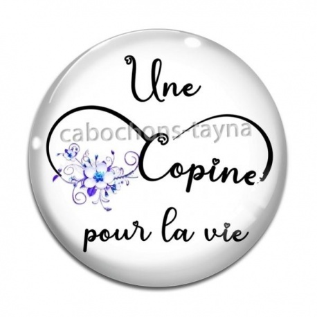 Cabochon Verre - une copine pour la vie