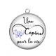 Pendentif Cabochon Argent - une copine pour la vie