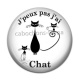 Cabochon Résine - j'peux pas j'ai chat