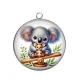Pendentif Cabochon Argent - koala