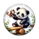 Cabochon Verre - panda