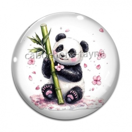 Cabochon Verre - panda
