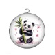 Pendentif Cabochon Argent - panda