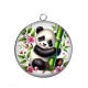 Pendentif Cabochon Argent - panda