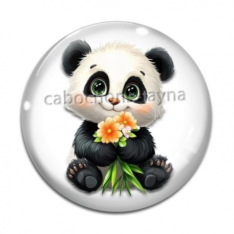 Cabochon Verre - panda