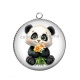 Pendentif Cabochon Argent - panda