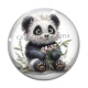 Cabochon Verre - panda