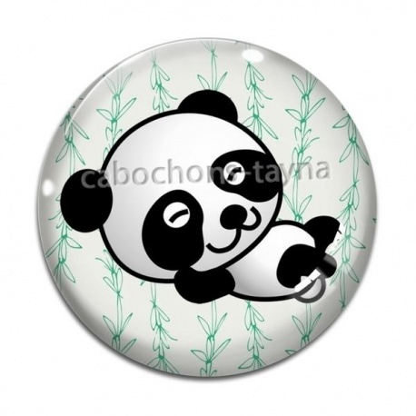 Cabochon Verre - panda