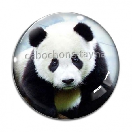 Cabochon Verre - panda