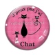 Cabochon Verre - j'peux pas j'ai chat