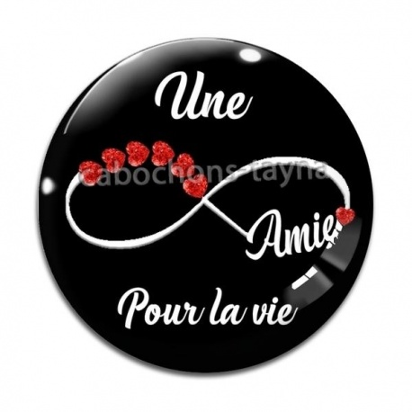 Cabochon Verre - une amie pour la vie