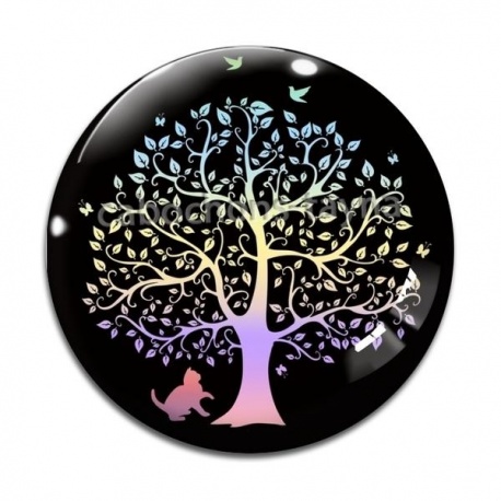 Cabochon Verre - arbre de vie