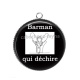 Pendentif Cabochon Argent - barman qui déchire