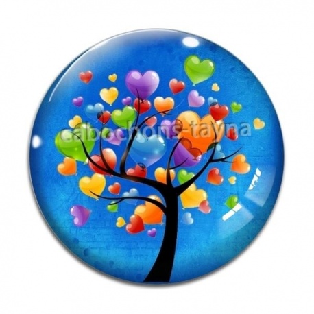 Cabochon Verre - arbre de vie