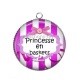 Pendentif Cabochon Argent - princesse en baskets